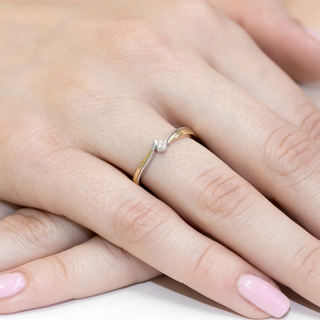 Inel Aur 14K cu Diamant Natural 0.04 ct, imaginea 5 din 11