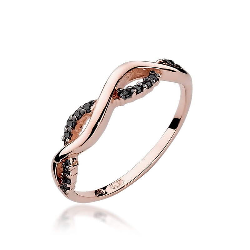 Inel Aur 14K cu Diamante Naturale Negre 0.07 ct, imaginea 8 din 11