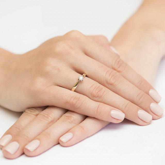 Inel Aur 14K cu Diamant Natural 0.15 ct, imaginea 7 din 11