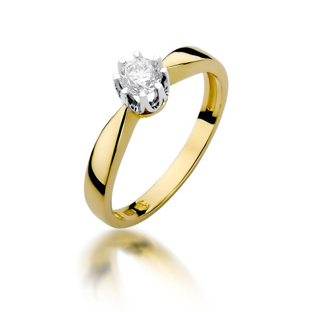 Inel Aur 14K cu Diamant Natural 0.30 ct — Aur galben