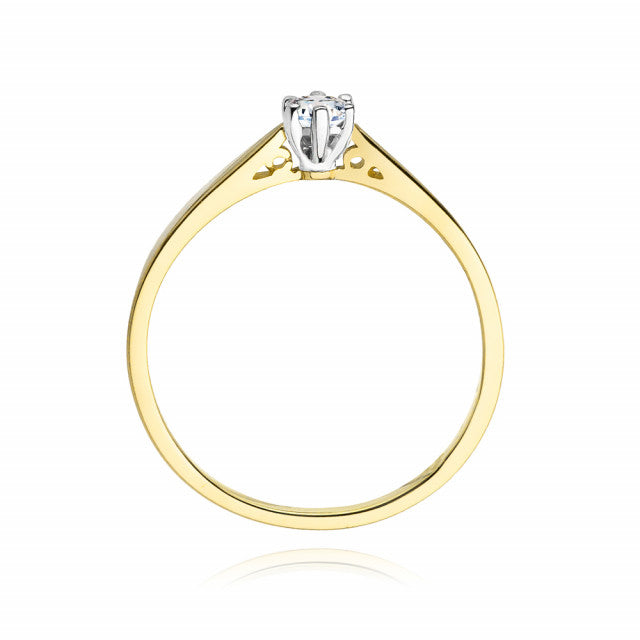 Inel Aur 14K cu Diamant Natural 0.10 ct, imaginea 3 din 11
