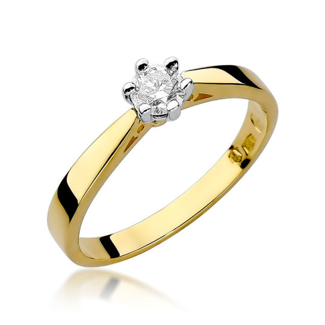 Inel Aur 14K cu Diamant Natural 0.25 ct — Aur galben