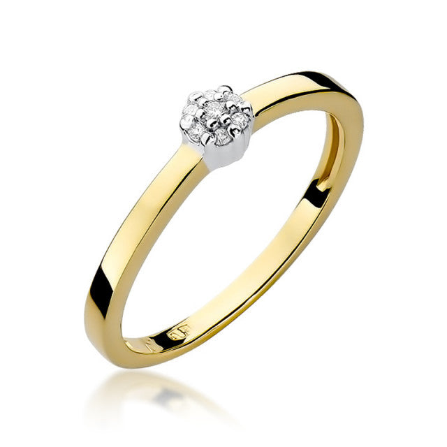 Inel Aur 14K cu Diamante Naturale 0.04 ct — Aur galben