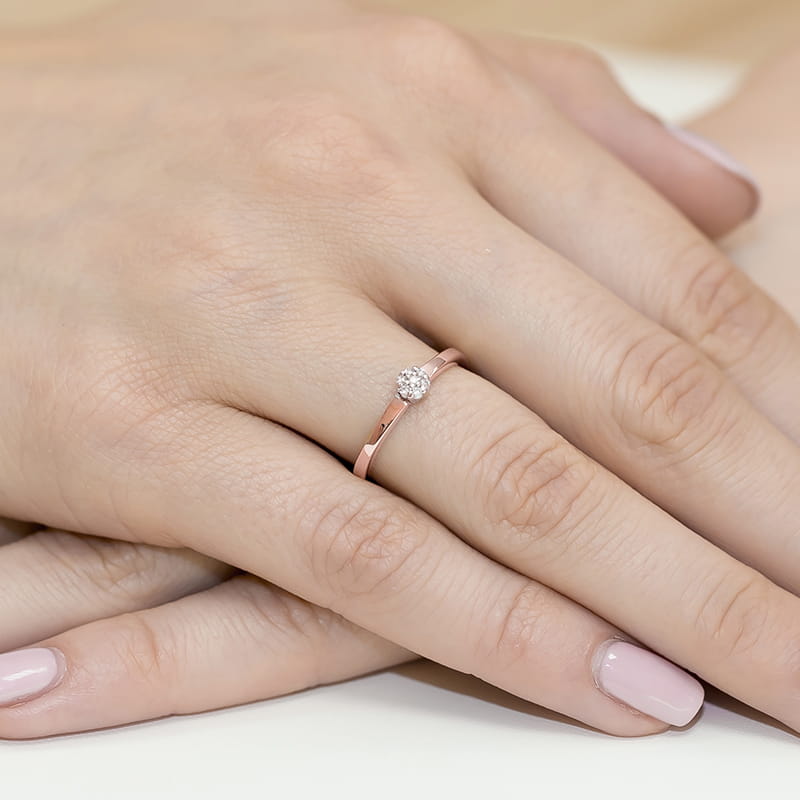 Inel Aur 14K cu Diamante Naturale 0.04 ct, imaginea 11 din 11