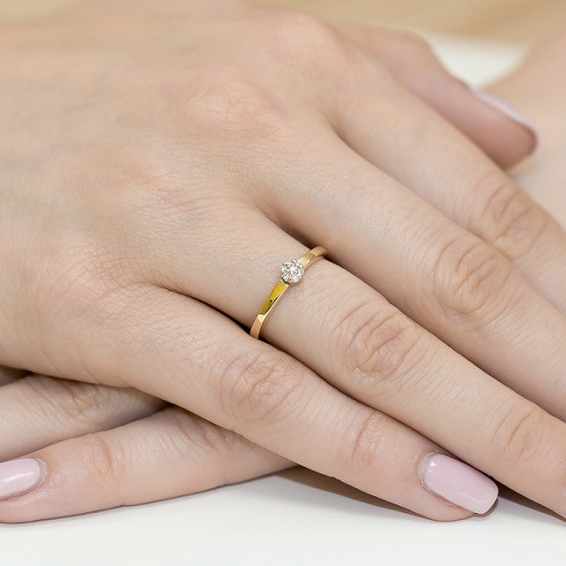 Inel Aur 14K cu Diamante Naturale 0.04 ct, imaginea 7 din 11