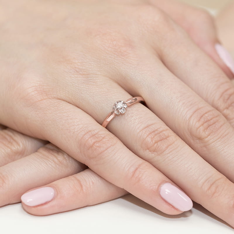 Inel Aur 14K cu Diamant Natural 0.04 ct, imaginea 11 din 11