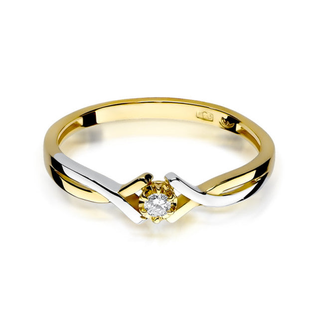 Inel Aur 14K cu Diamant Natural 0.04 ct, imaginea 2 din 11