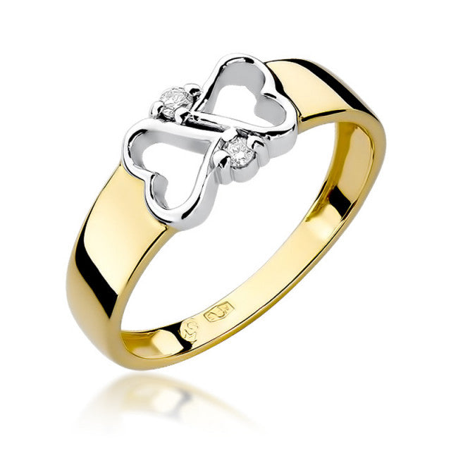 Inel Aur 14K cu Diamante Naturale 0.04 ct — Aur galben