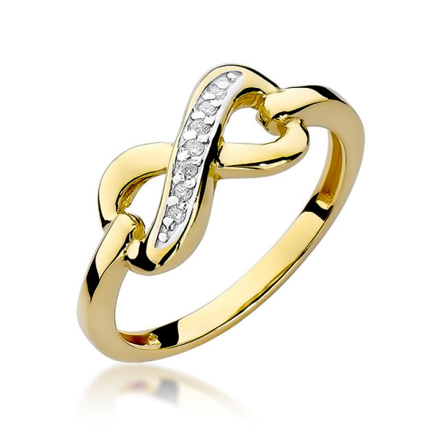 Inel Aur 14K cu Diamante Naturale 0.04 ct — Aur galben