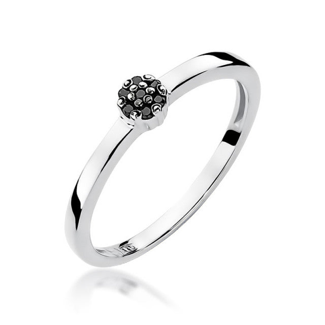 Inel Aur 14K cu Diamante Naturale Negre 0.04 ct, imaginea 4 din 11