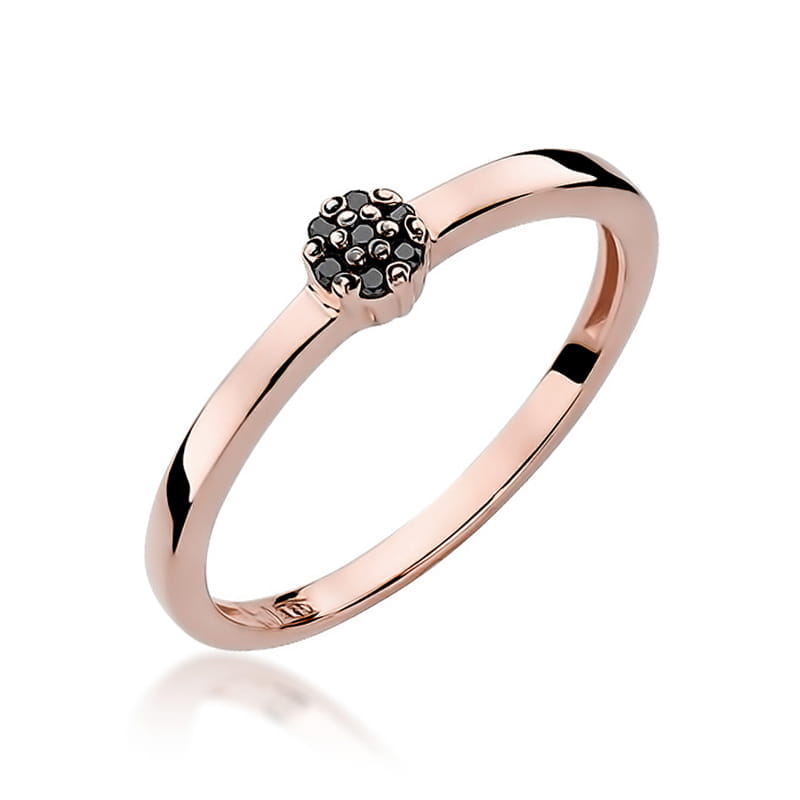Inel Aur 14K cu Diamante Naturale Negre 0.04 ct, imaginea 8 din 11
