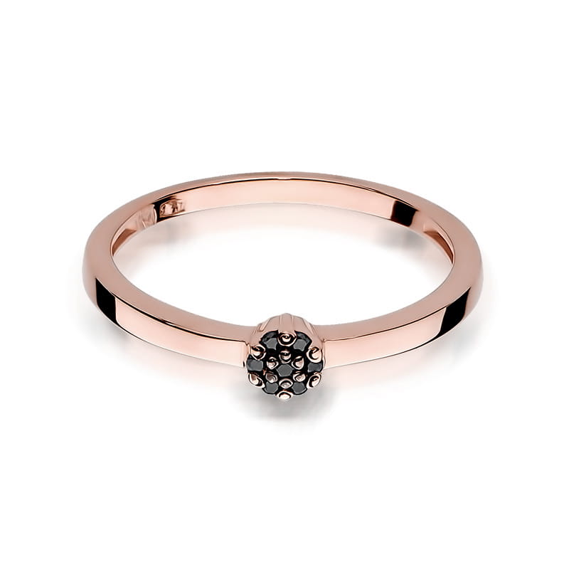 Inel Aur 14K cu Diamante Naturale Negre 0.04 ct, imaginea 9 din 11
