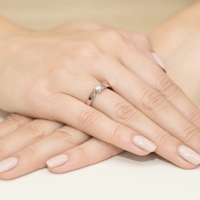 Inel Aur 14K cu Diamant Natural 0.15 ct, imaginea 11 din 11