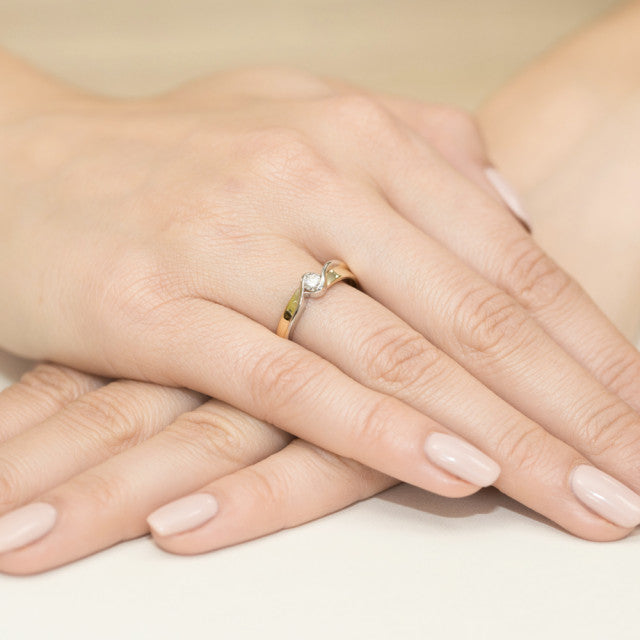 Inel Aur 14K cu Diamant Natural 0.15 ct, imaginea 7 din 11