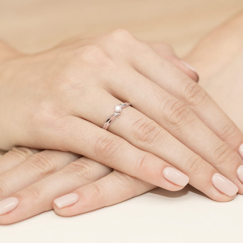 Inel Aur 14K cu Diamant Natural 0.10 ct, imaginea 10 din 10