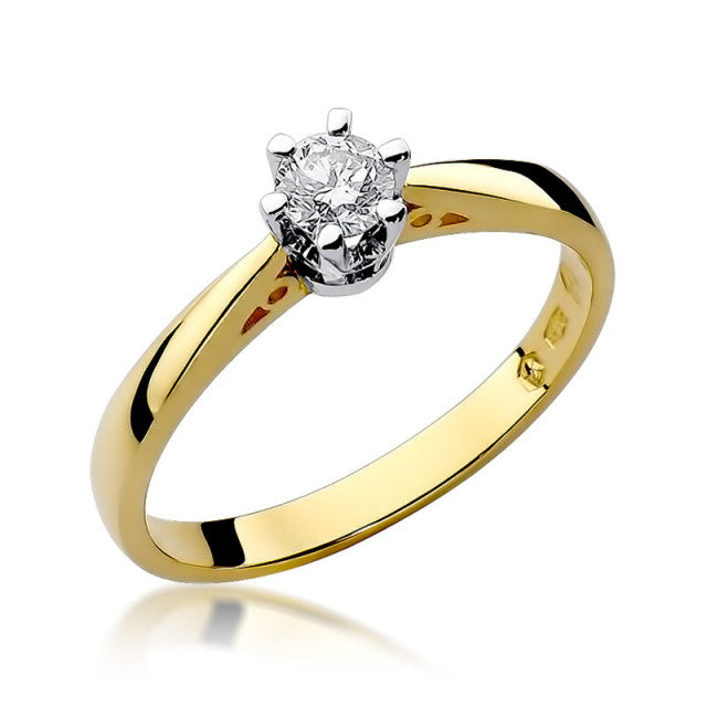 Inel Aur 14K cu Diamant Natural 0.30 ct — Aur galben