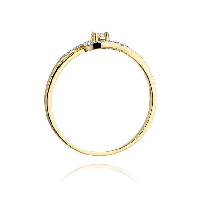 Inel Aur 14K cu Diamante Naturale 0.11 ct, imaginea 3 din 11