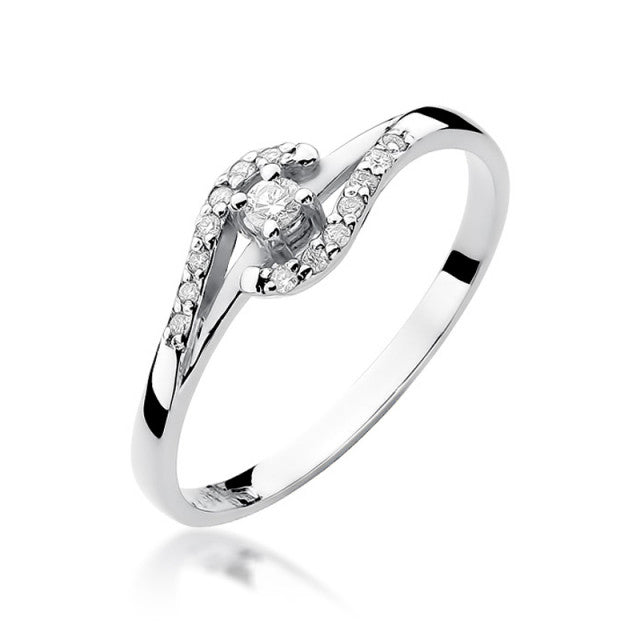 Inel Aur 14K cu Diamante Naturale 0.11 ct, imaginea 4 din 11