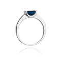 Inel Aur 14K cu Safir 0.60 ct si Diamante Naturale 0.03 ct, imaginea 7 din 11