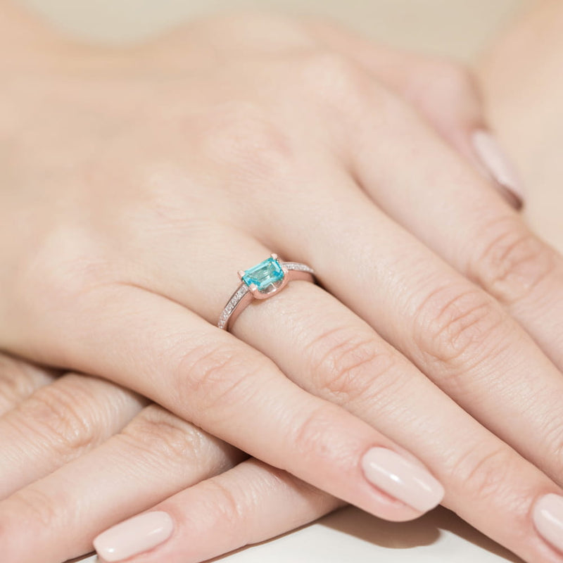 Inel Aur 14K cu Topaz Swiss 0.65 ct si Diamante Naturale 0.03 ct, imaginea 11 din 11