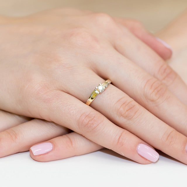 Inel Aur 14K cu Diamant Natural 0.12 ct, imaginea 7 din 11