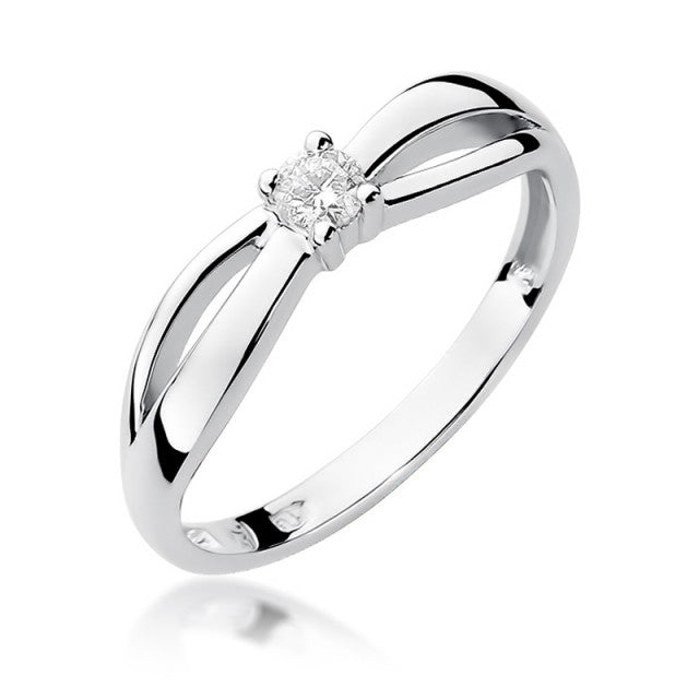 Inel Aur 14K cu Diamant Natural 0.10 ct, imaginea 4 din 10