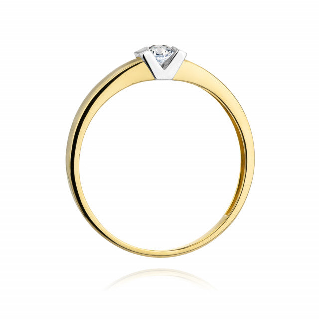 Inel Aur 14K cu Diamant Natural 0.10 ct, imaginea 3 din 11