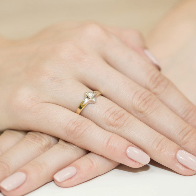 Inel Aur 14K cu Diamant Natural 0.12 ct, imaginea 7 din 11