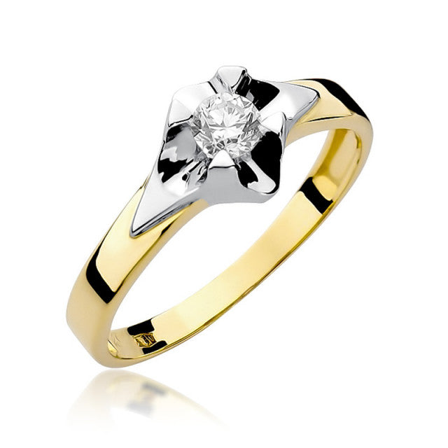 Inel Aur 14K cu Diamant Natural 0.30 ct — Aur galben
