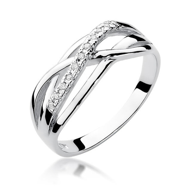 Inel Aur 14K cu Diamante Naturale 0.10 ct, imaginea 4 din 11