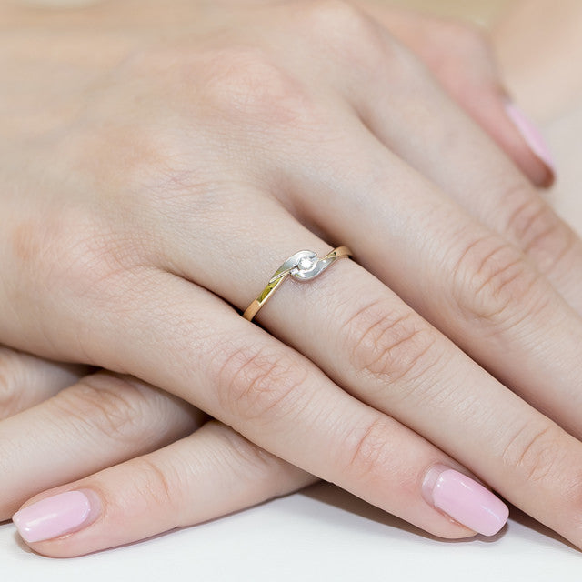 Inel Aur 14K cu Diamant Natural 0.05 ct, imaginea 7 din 11