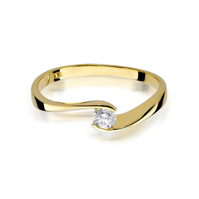Inel Aur 14K cu Diamant Natural 0.13 ct, imaginea 2 din 10