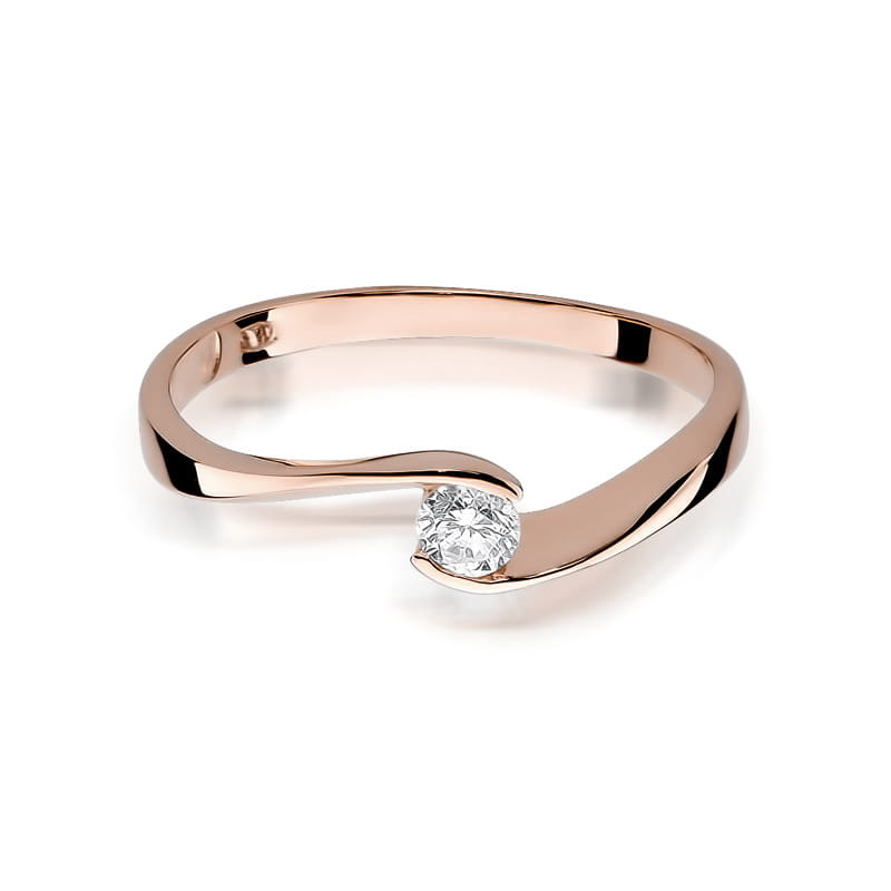 Inel Aur 14K cu Diamant Natural 0.13 ct, imaginea 9 din 10