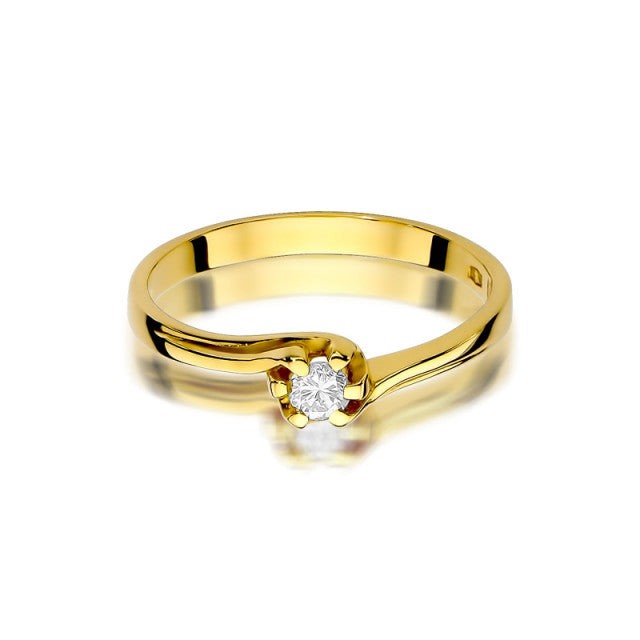 Inel Aur 14K cu Diamant Natural 0.10 ct, imaginea 2 din 11