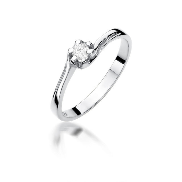 Inel Aur 14K cu Diamant Natural 0.10 ct, imaginea 4 din 11
