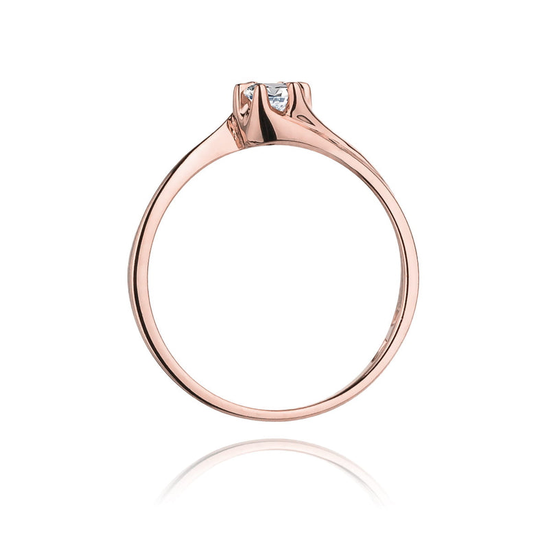 Inel Aur 14K cu Diamant Natural 0.10 ct, imaginea 10 din 11