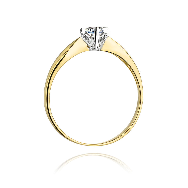 Inel Aur 14K cu Diamant Natural 0.12 ct, imaginea 3 din 11