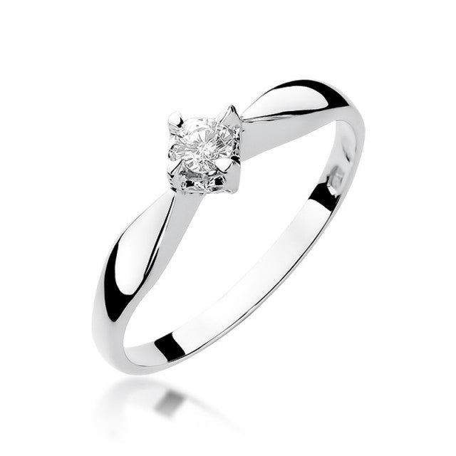 Inel Aur 14K cu Diamant Natural 0.12 ct, imaginea 4 din 11