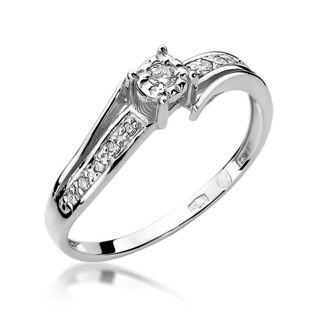 Inel Aur 14K cu Diamante Naturale 0.10 ct, imaginea 4 din 10