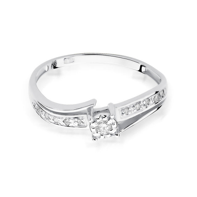 Inel Aur 14K cu Diamante Naturale 0.10 ct, imaginea 5 din 10