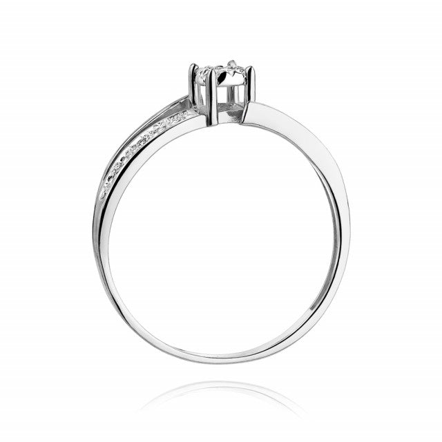 Inel Aur 14K cu Diamante Naturale 0.10 ct, imaginea 6 din 10