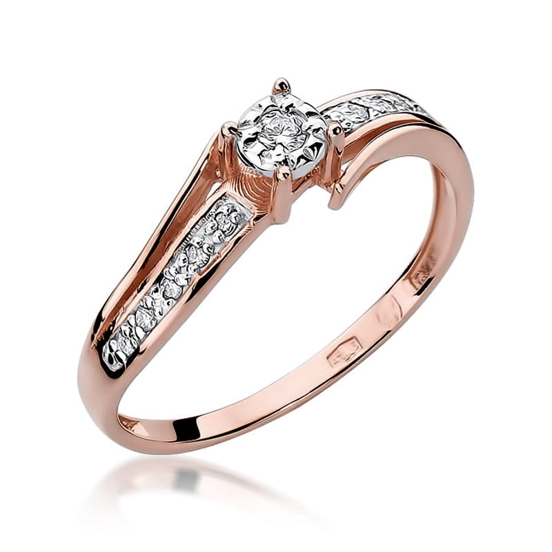 Inel Aur 14K cu Diamante Naturale 0.10 ct, imaginea 7 din 10