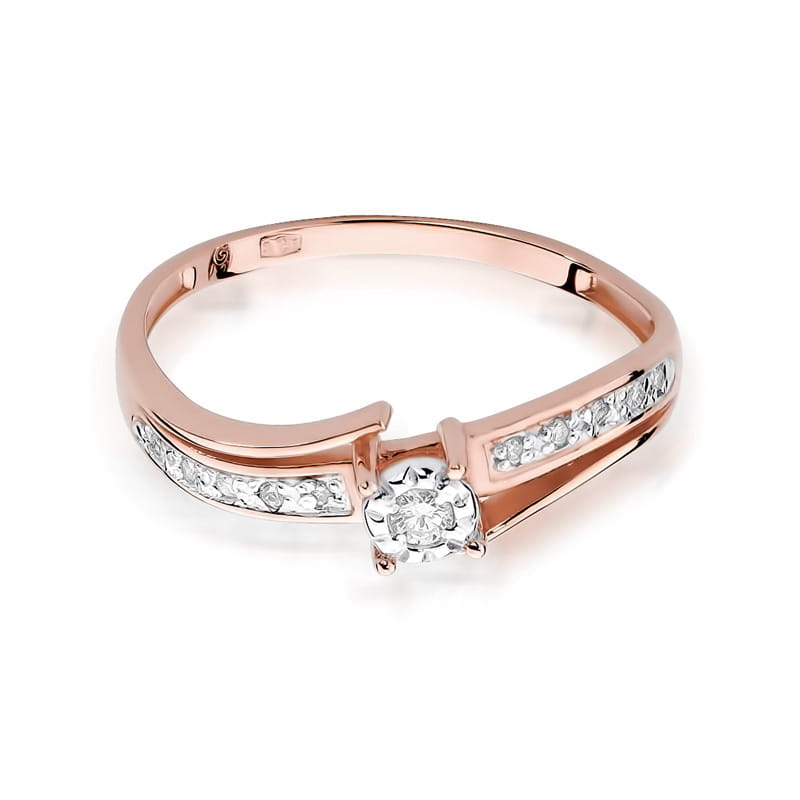 Inel Aur 14K cu Diamante Naturale 0.10 ct, imaginea 8 din 10