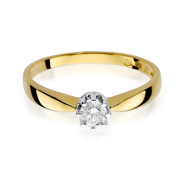 Inel Aur 14K cu Diamant Natural 0.15 ct, imaginea 2 din 10