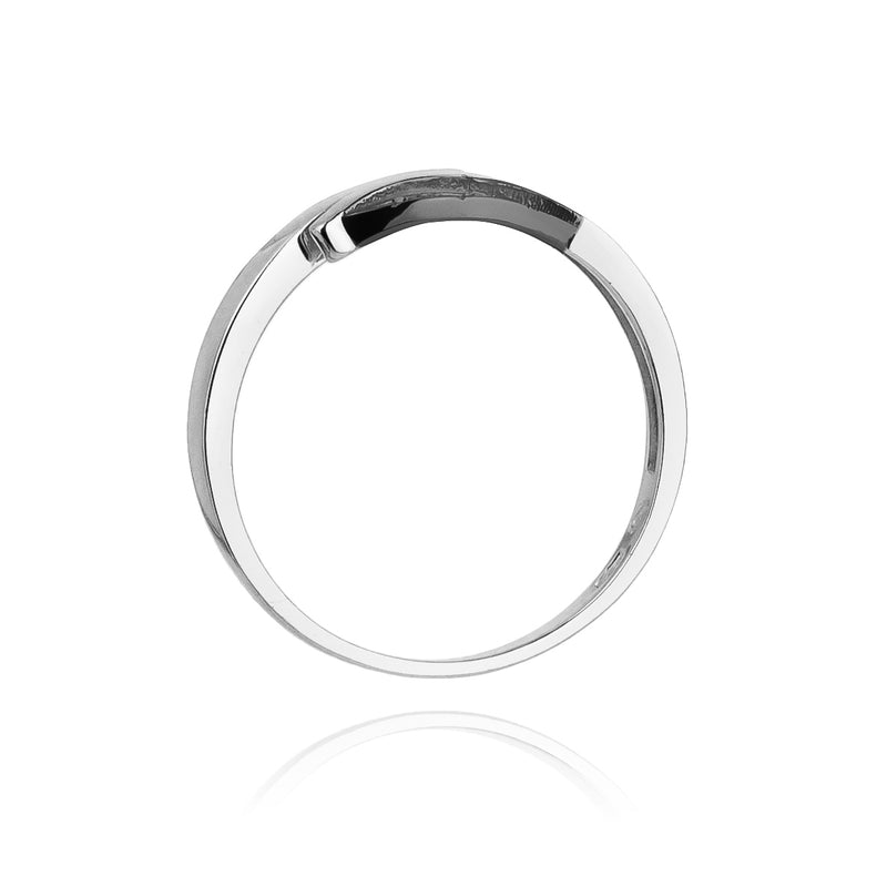 Inel Aur 14K cu Diamante Naturale Albe si Negre 0.03 ct, imaginea 7 din 10