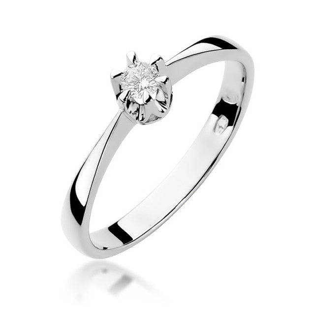 Inel Aur 14K cu Diamant Natural 0.10 ct, imaginea 4 din 11