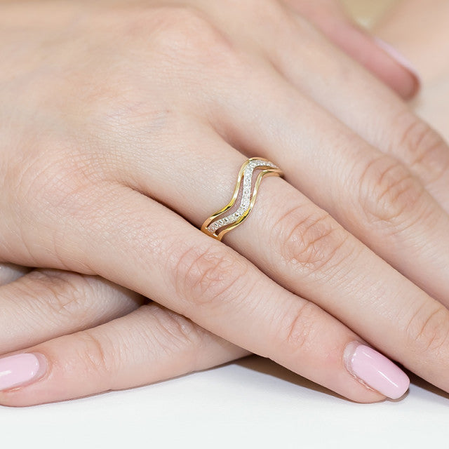 Inel Aur 14K cu Diamante Naturale 0.06 ct, imaginea 7 din 11