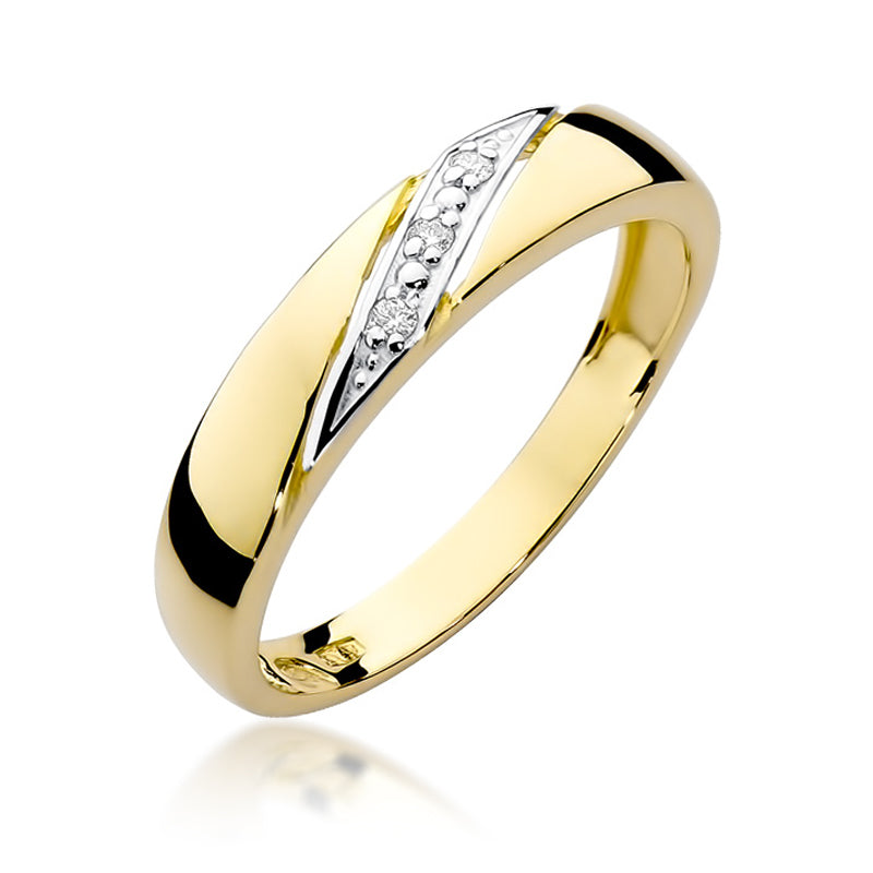 Inel Aur 14K cu Diamante Naturale 0.02 ct — Aur galben