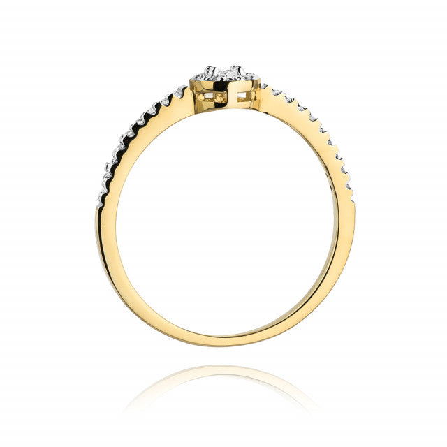 Inel Aur 14K cu Diamante Naturale 0.19 ct, imaginea 3 din 11