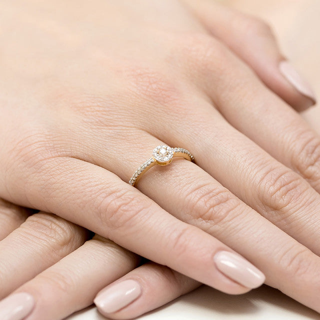 Inel Aur 14K cu Diamante Naturale 0.19 ct, imaginea 4 din 11